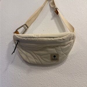 Cream Quilted Crossbody Satchel